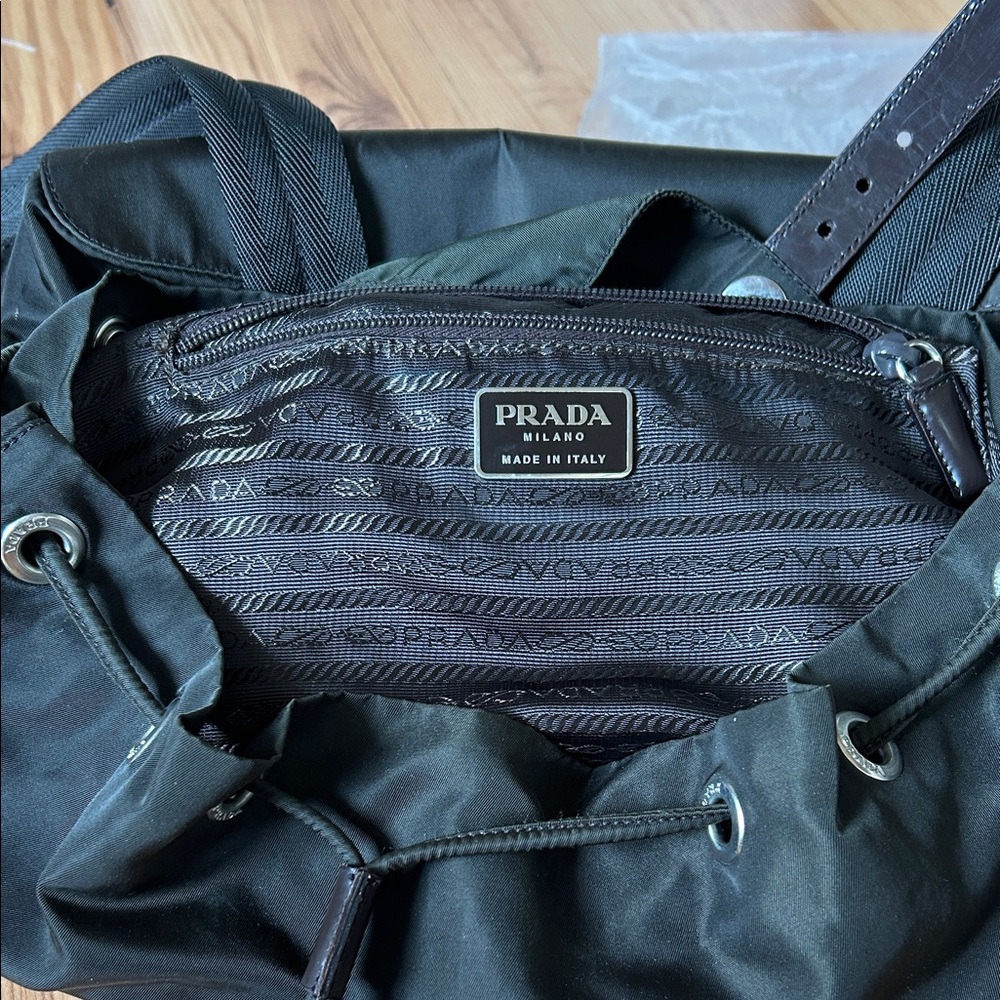 Prada Dark Green Nylon Backpack - Picture 2 of 7